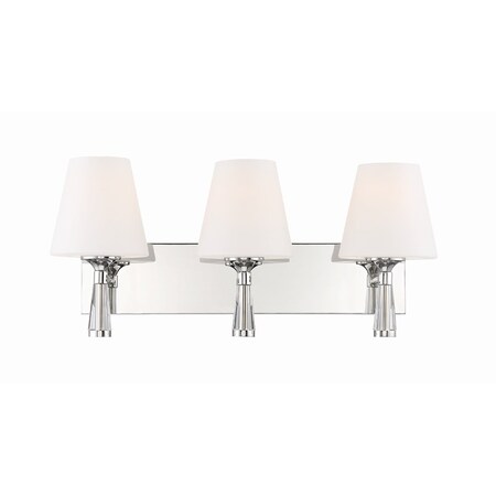 Crystorama Ramsey 3 Light Polished Nickel Bathroom Vanity RAM-A3403-PN